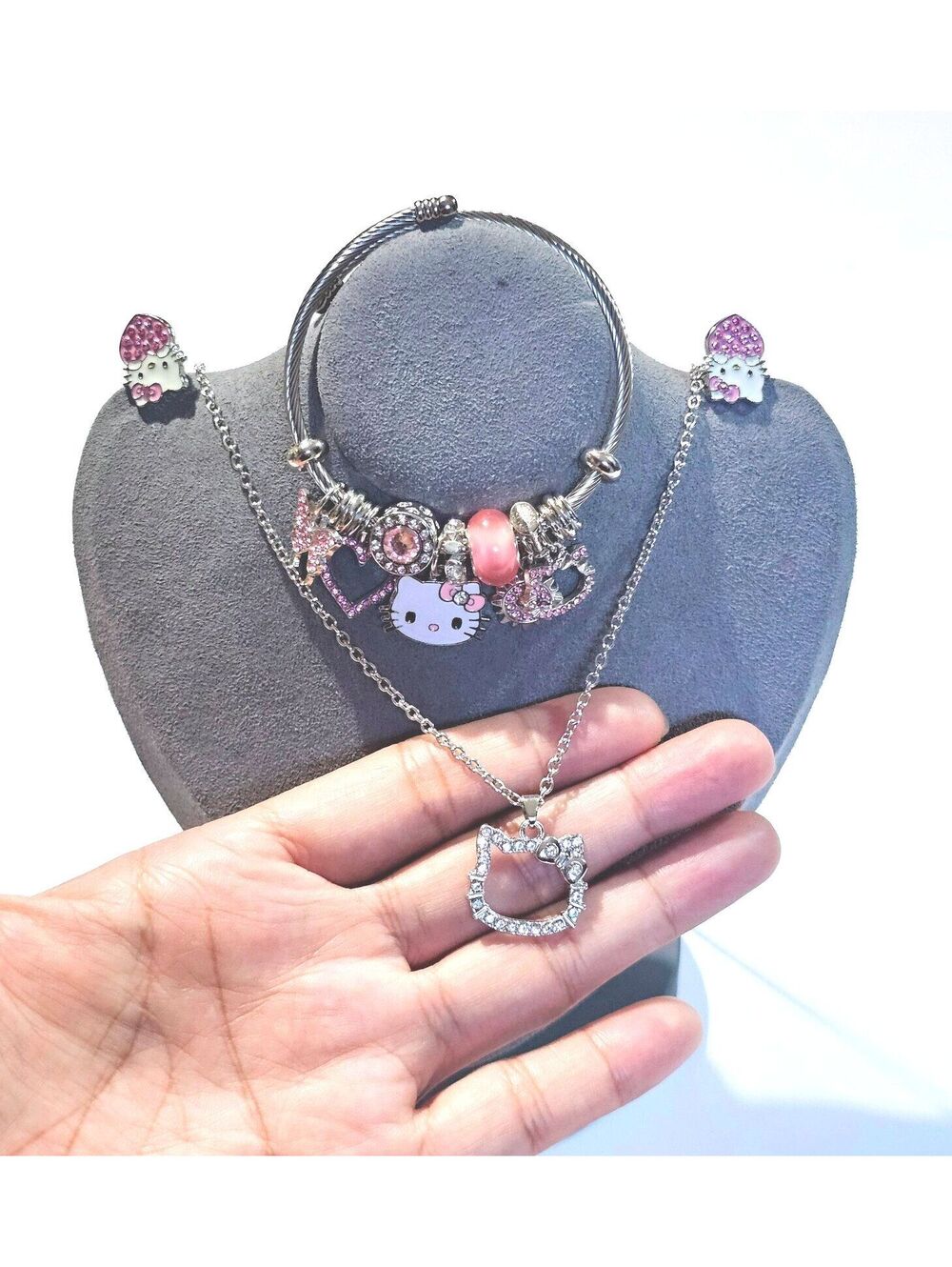 Hk fashion jewelry set necklace bracelet earrings